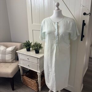 Vintage Barbizon Nightgown Size L Cotton Lace Embroidered Cottagecore Grannycore